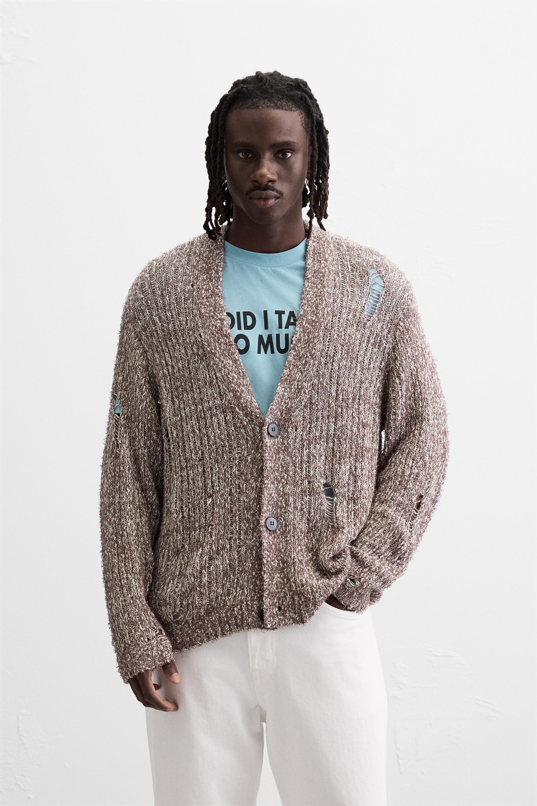 RIPPED EFFECT CARDIGAN Product Image