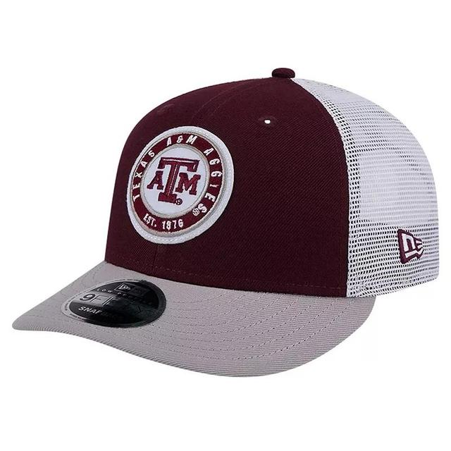 Mens New Era Maroon Texas A&M Aggies Throwback Circle Patch 9FIFTY Trucker Snapback Hat Product Image