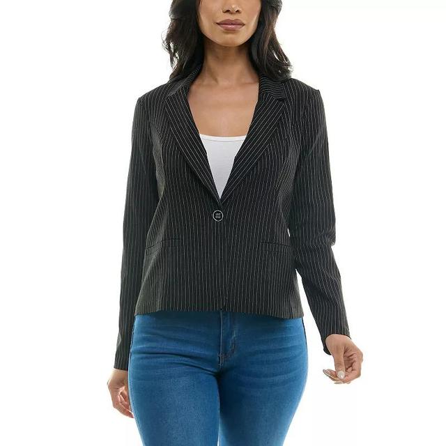 Womens Nina Leonard Cropped Stripe Blazer Product Image