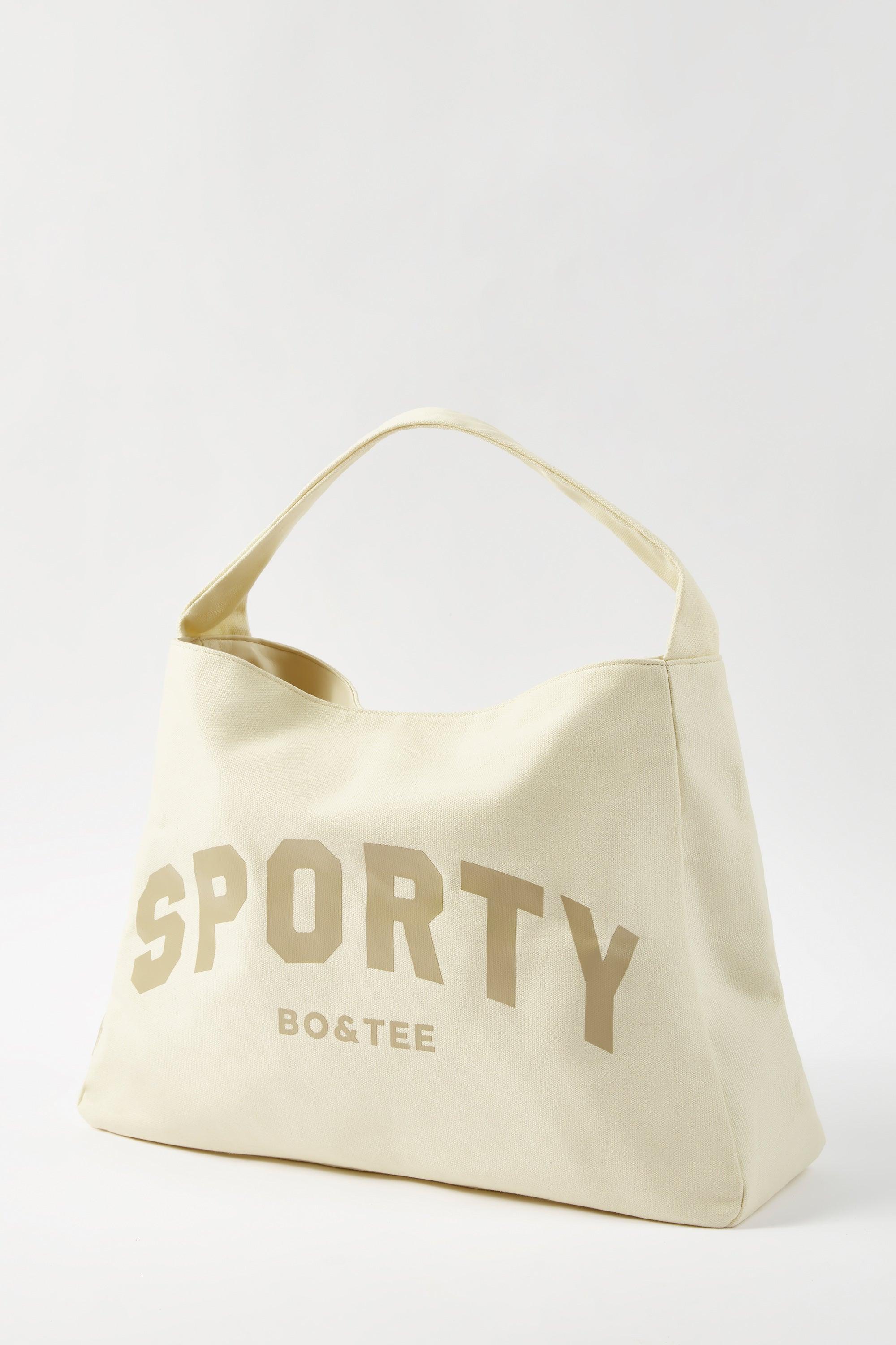 Sporty Oversized Tote Bag in Bone Product Image