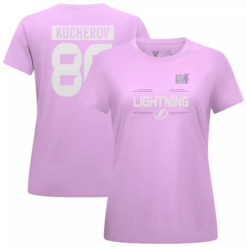 Womens Levelwear Nikita Kucherov Violet Tampa Bay Lightning Hockey Fights Cancer Anthem Name & Number T-Shirt Product Image