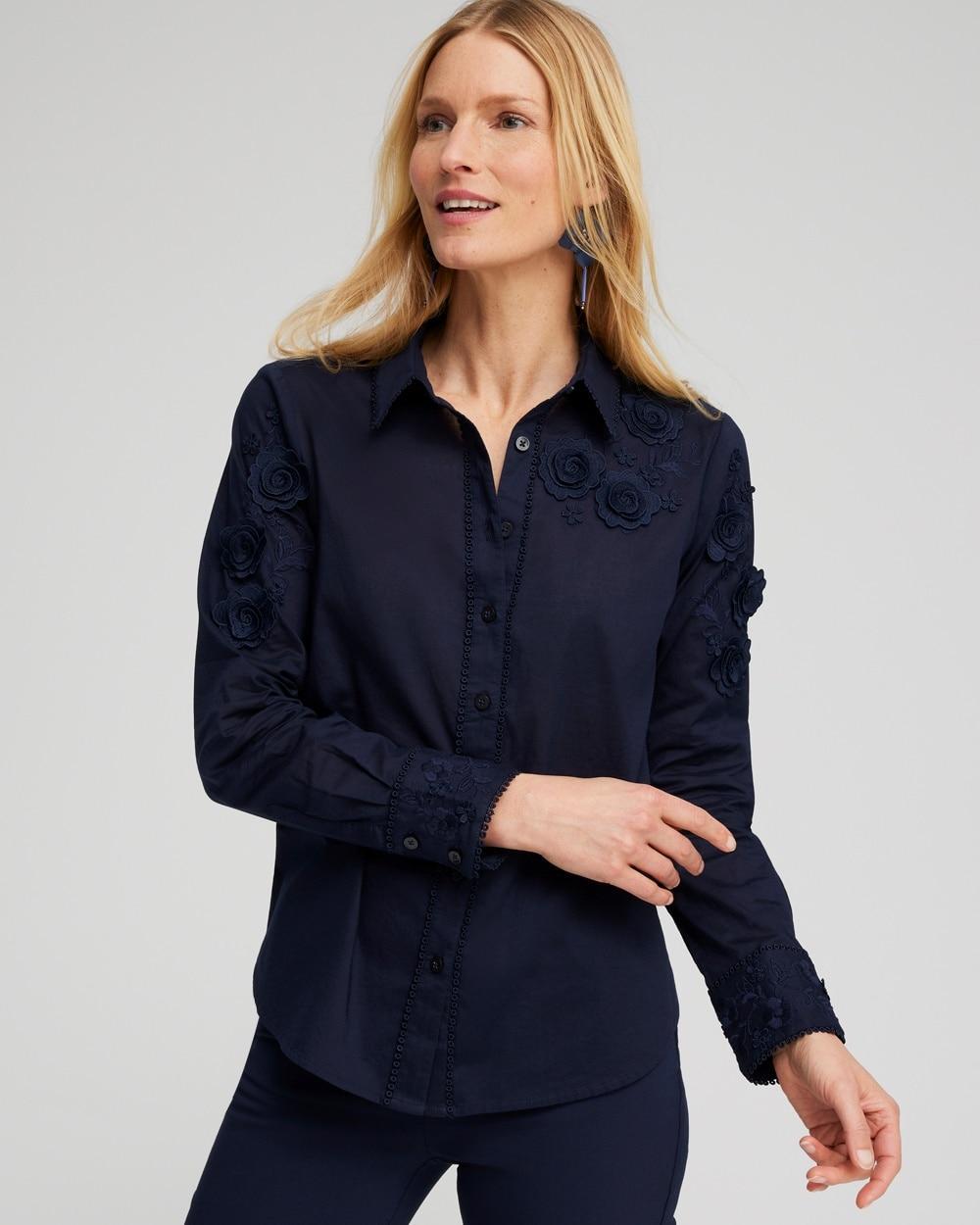 Chico's Women's Floral Applique Blouse product image