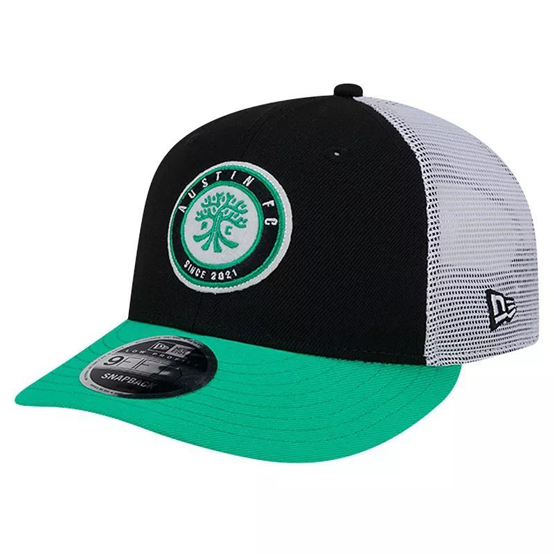 Mens New Era Black Austin FC Throwback Trucker Low Profile 9FIFTY Snapback Hat Product Image