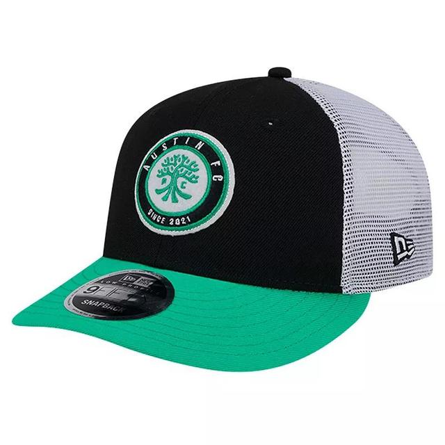 Mens New Era Black Austin FC Throwback Trucker Low Profile 9FIFTY Snapback Hat Product Image