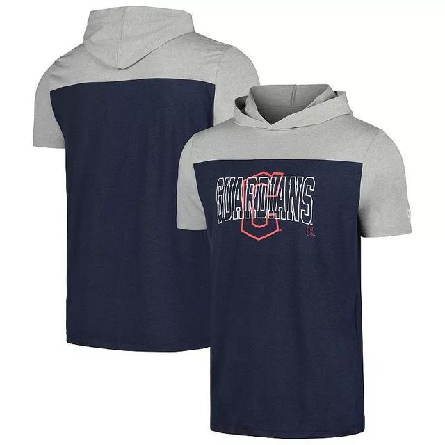 Mens New Era Navy Cleveland Guardians Active Brushed Hoodie T-Shirt Grd Blue Product Image