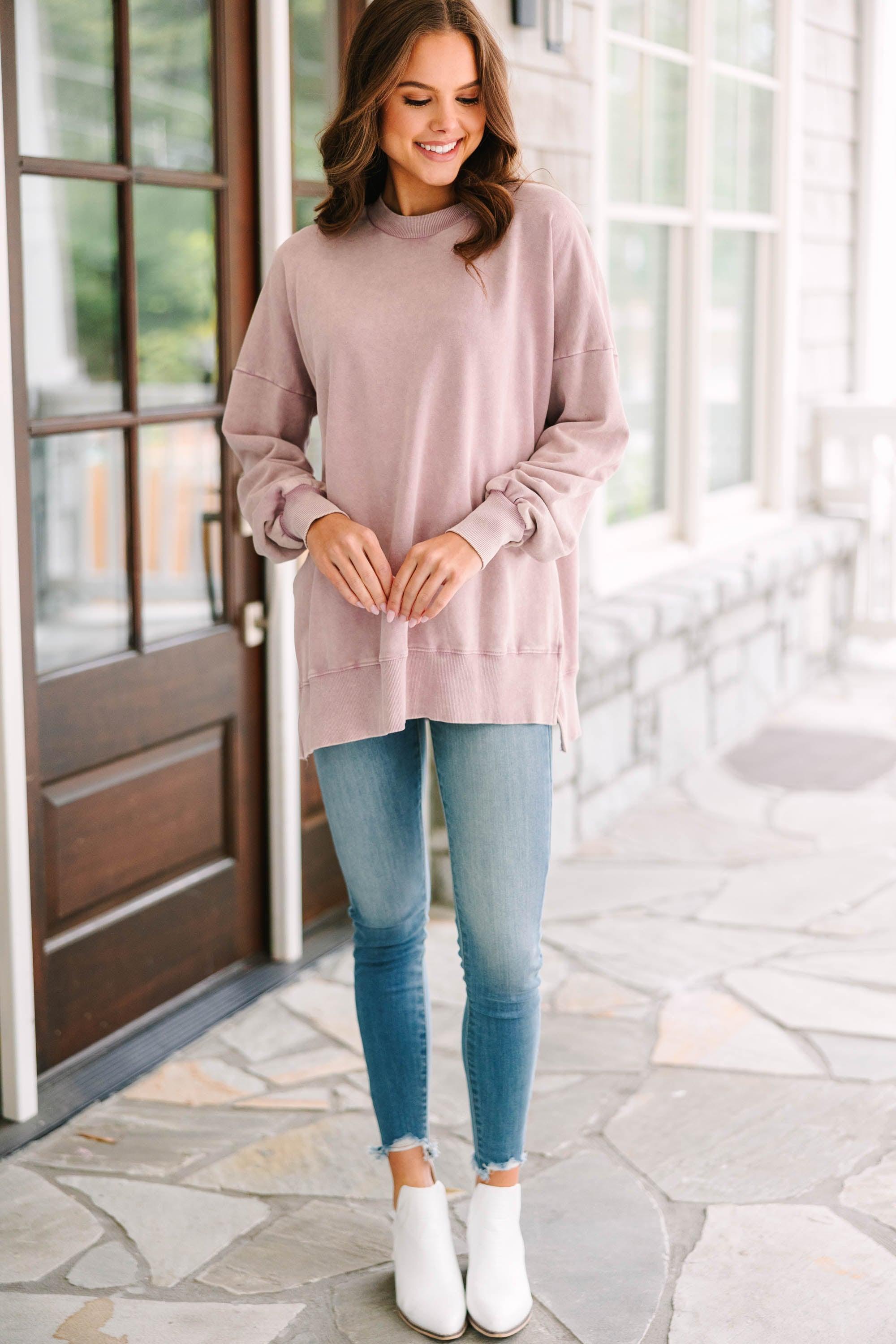 The Slouchy Mauve Pink Pullover Female Product Image