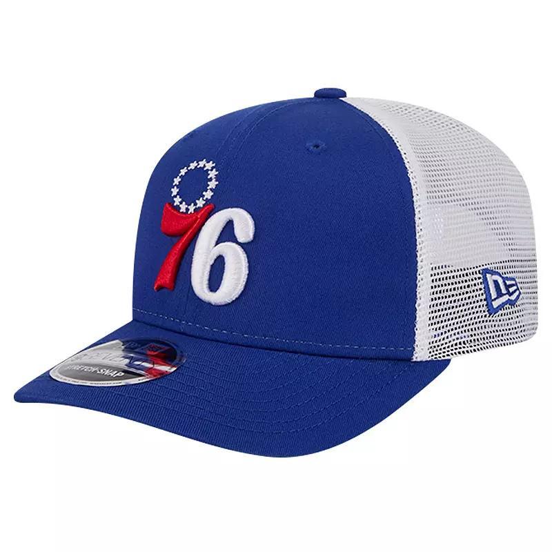 Mens New Era Royal/White Philadelphia 76ers Trucker 9SEVENTY COOLERA Stretch-Snap Hat Product Image