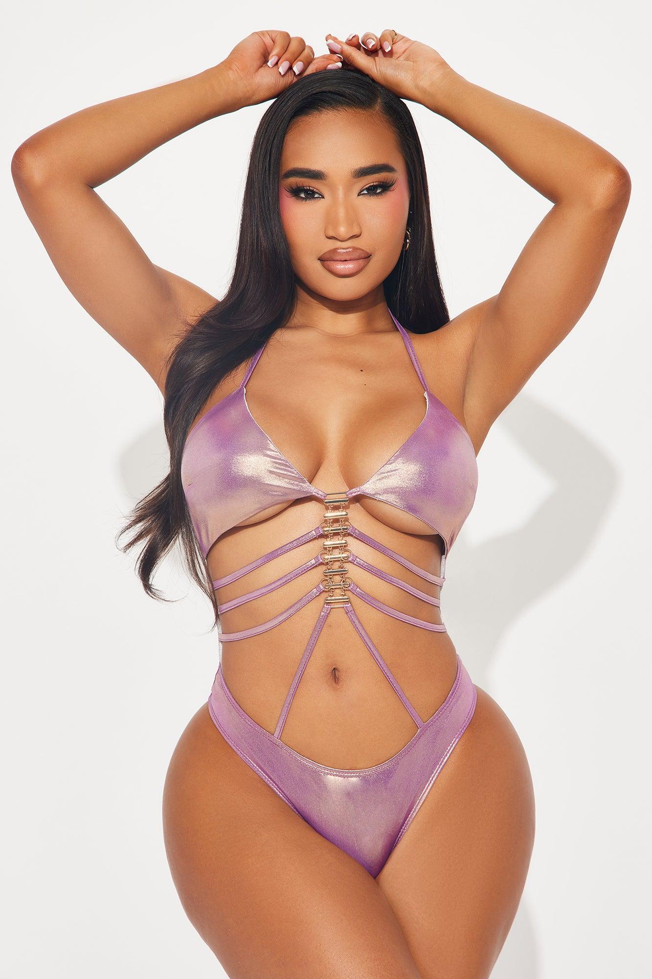 Hot Desire Metallic Hardware 1 Piece Swimsuit - Gold/combo Product Image