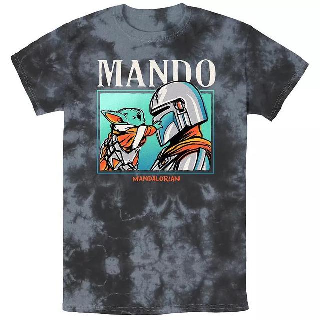 Mens Star Wars The Mandalorian Found You Bombard Wash Graphic Tee Black Grey Product Image