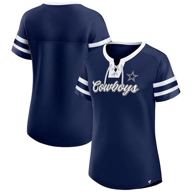 Womens Fanatics Branded Dallas Cowboys Original State Lace-Up T-Shirt Blue Product Image