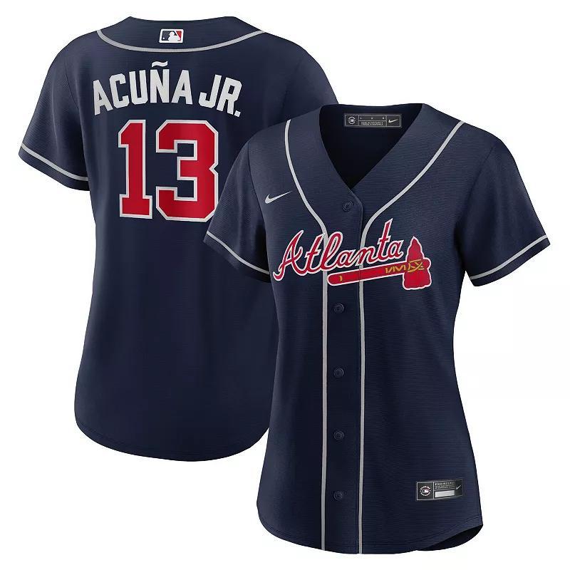 Womens Nike Ronald Acuna Jr. Atlanta Braves Alternate Replica Player Jersey Blue Product Image