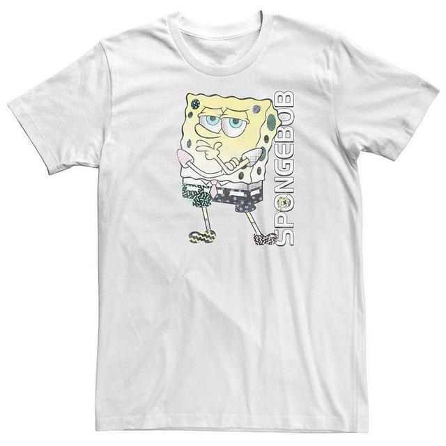 Mens Sponge Bob Many Patterns Fancy Pose Tee Product Image