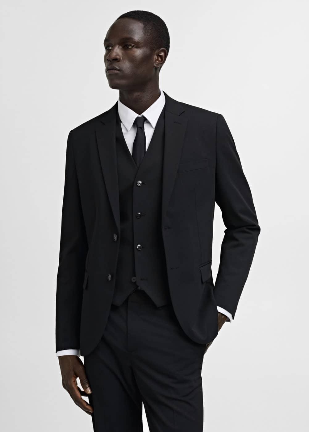 MANGO MAN - Super slim-fit suit blazer in stretch fabric blackMen Product Image