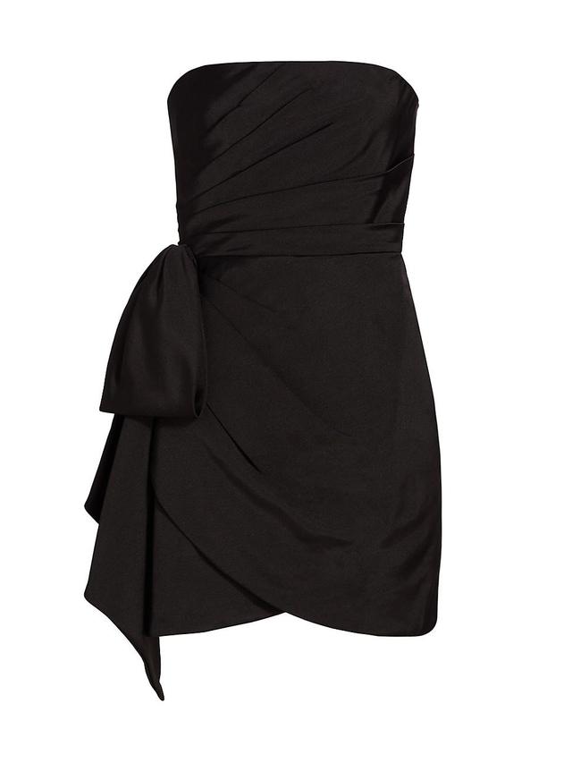 Womens Strapless Draped Faille Minidress Product Image