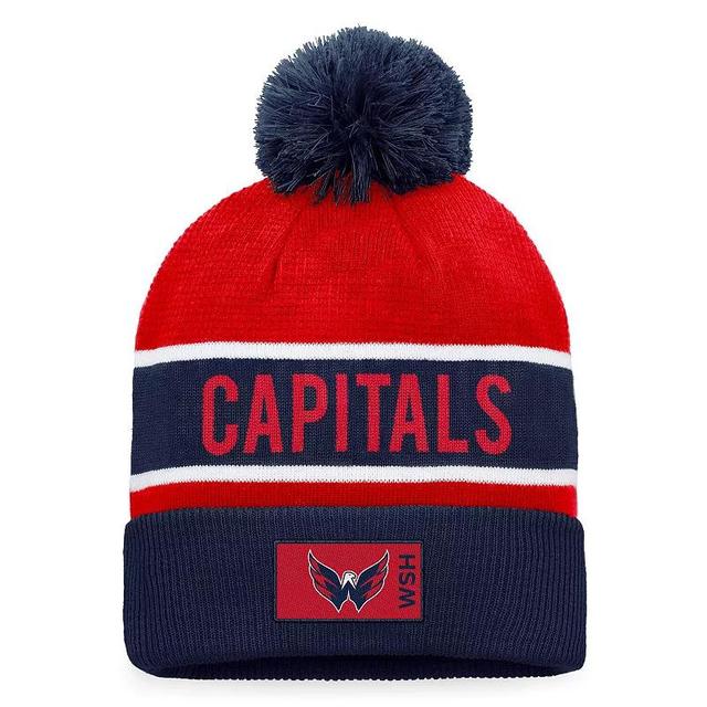 Mens Fanatics Branded /Red Washington Capitals Authentic Pro Rink Cuffed Knit Hat with Pom, Blue Product Image