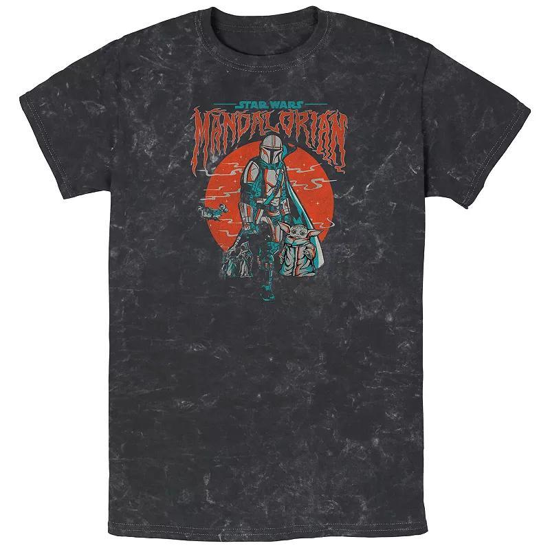 Mens Star Wars The Mandalorian The Child Foggy Portrait Mineral Wash Graphic Tee Product Image