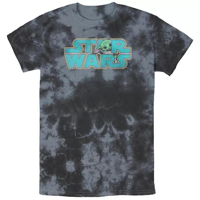 Mens Star Wars The Mandalorian Child Hiding Logo Graphic Tee Black Grey Product Image