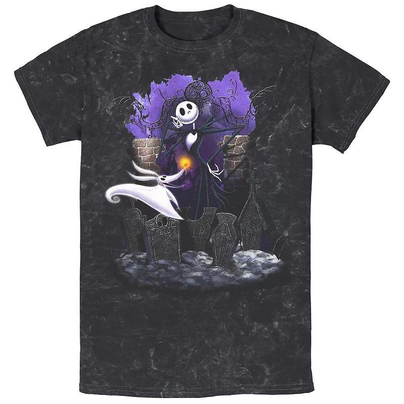 Disneys The Nightmare Before Christmas Graveyard Buddies Mineral Wash Mens Graphic Tee Product Image