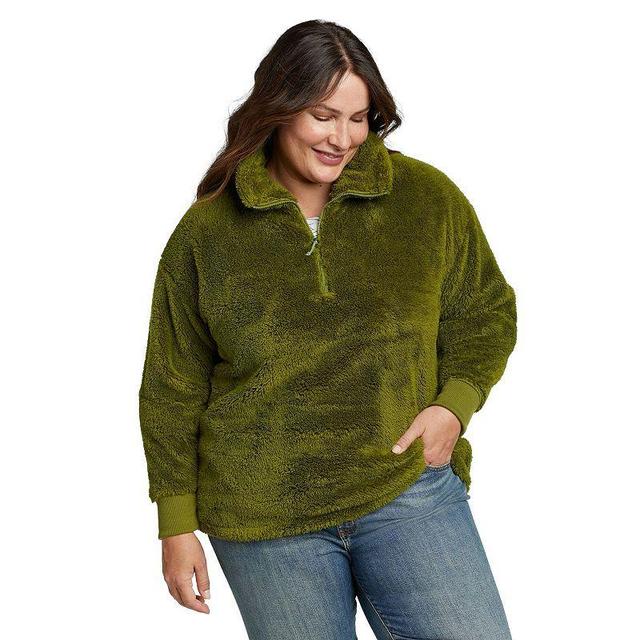 Plus Size Eddie Bauer Quest Plush 1/4 Zip Relaxed Pullover, Womens Product Image