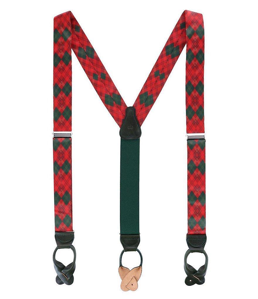 Trafalgar Yule Tartan Diamond Plaid Silk Button End Braces Suspenders Product Image