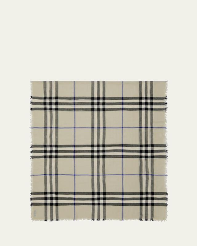 Womens Check Wool Scarf Product Image