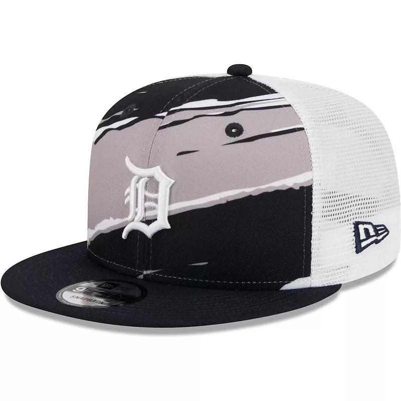 Mens New Era Detroit Tigers Tear Trucker 9FIFTY Snapback Hat, Blue Product Image