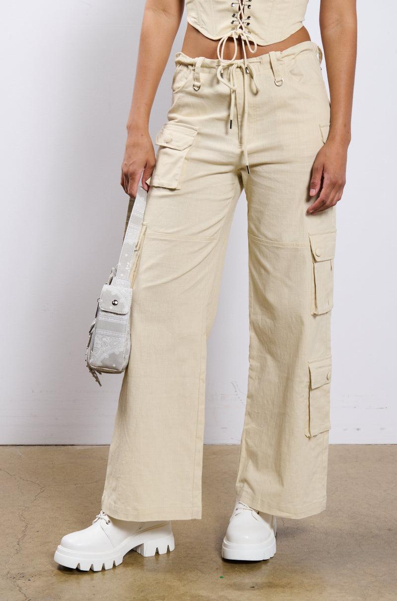 STRETCH LINEN CARGO PANT Product Image