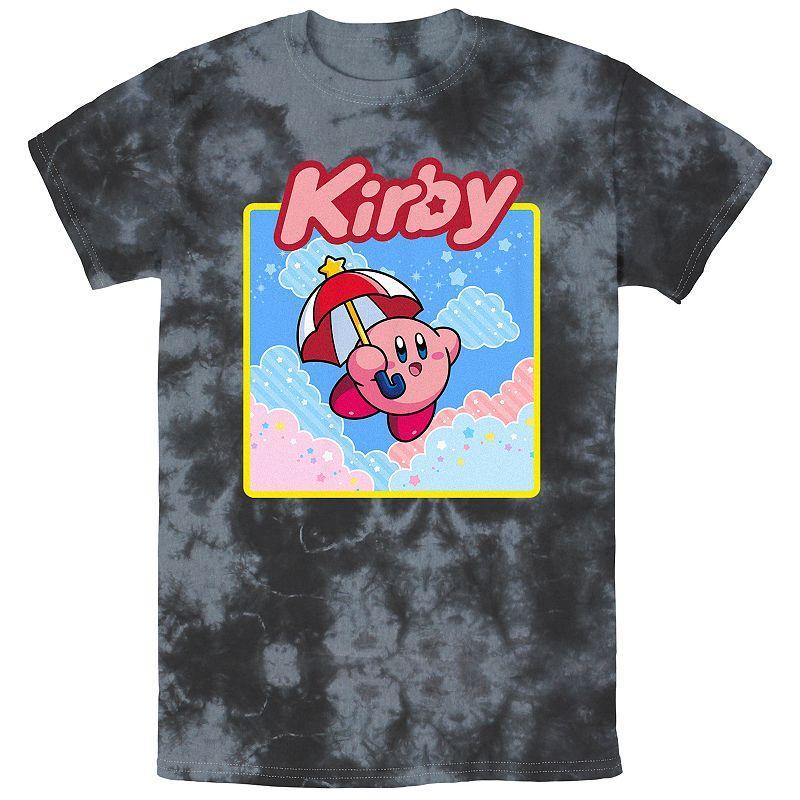 Mens Nintendo Kirby Flying With Umbrella Bombard Wash Graphic Tee Blue Product Image