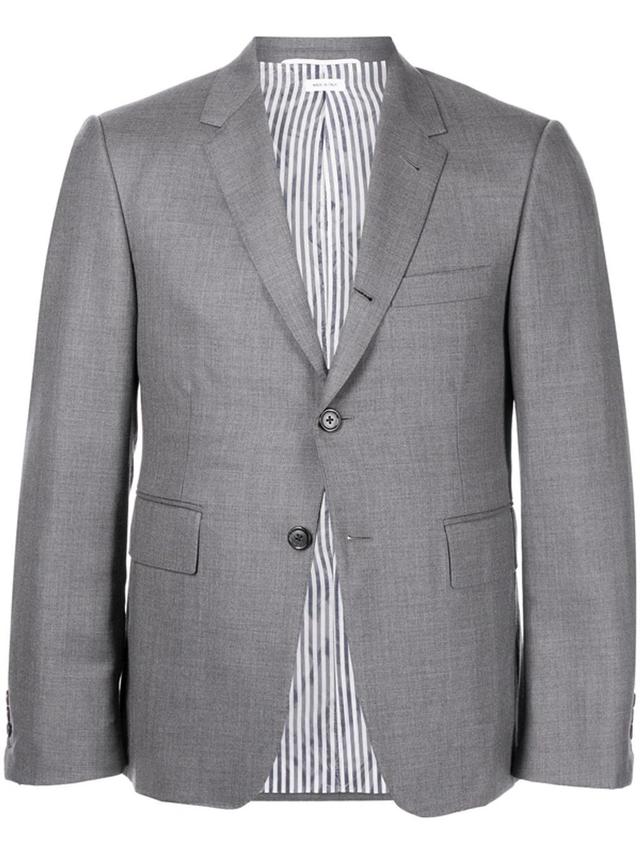 Super 120s Single-breasted Blazer In Grey Product Image