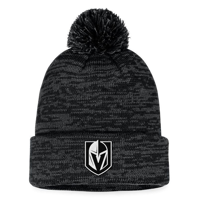 Mens Fanatics Branded Black Vegas Golden Knights Fundamental Cuffed Knit Hat with Pom Product Image