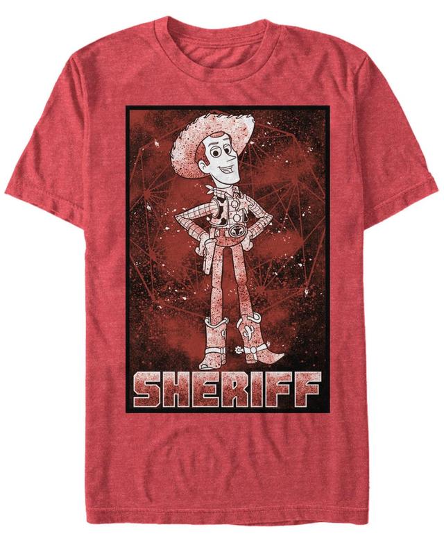 Mens Disney / Pixars Toy Story Sheriff Woody Tee Red Grey Product Image