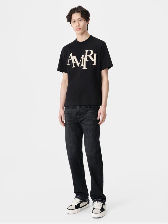 AMIRI STAGGERED TEE - Black Male Product Image