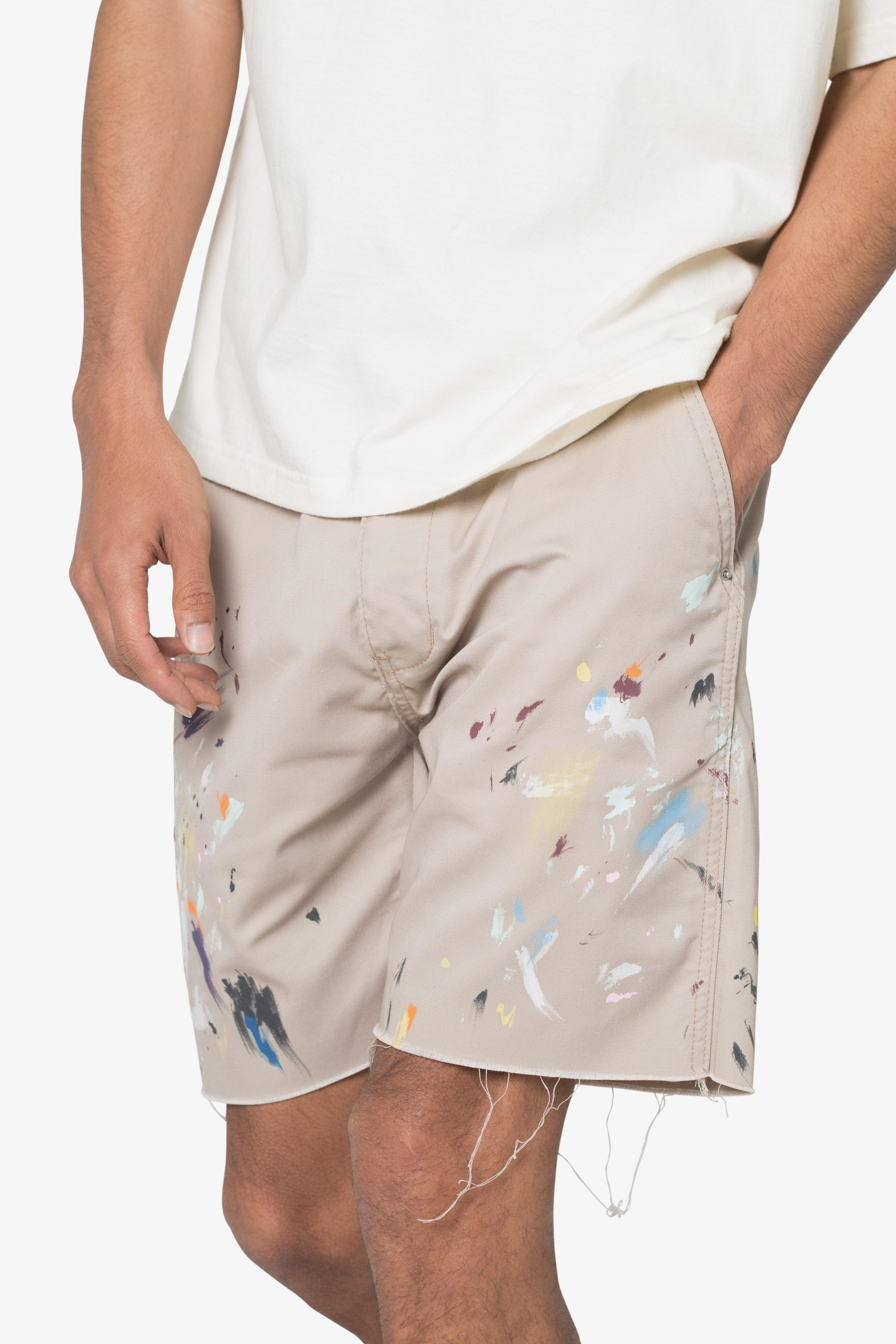 Paint Twill Shorts - Khaki Product Image