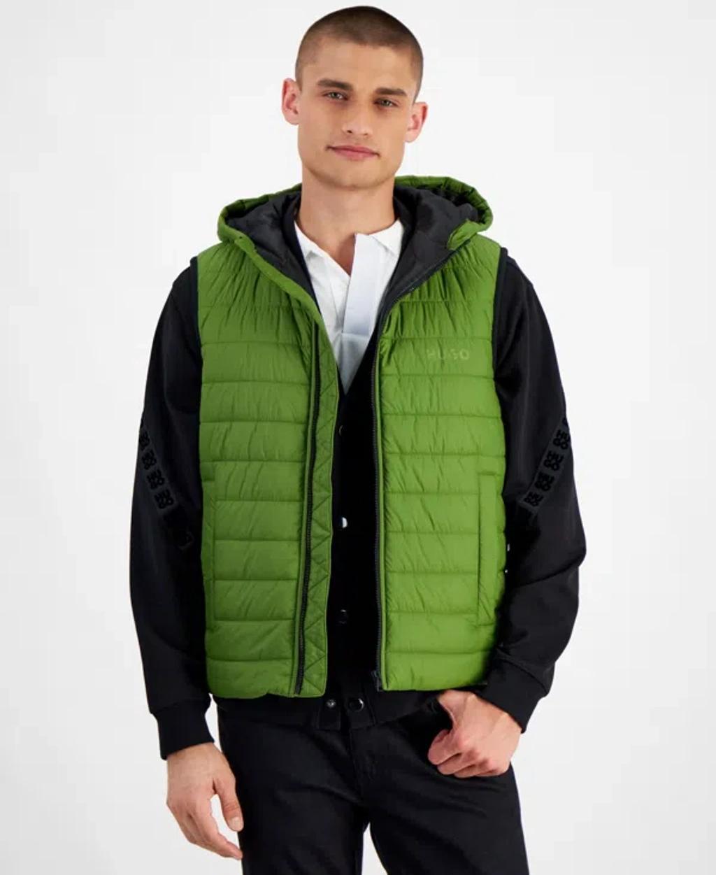 HUGO BOSS Hugo By  Men's Barvi2435 Slim-fit Quilted Full-zip Liner Jacket In Olive Product Image