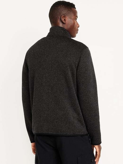 Sherpa-Lined Sweater Fleece Zip Jacket Product Image