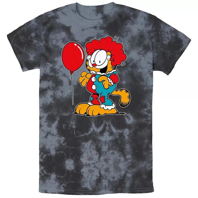 Mens Garfield The Cat Clown Bombard Wash Graphic Tee Black Grey Product Image