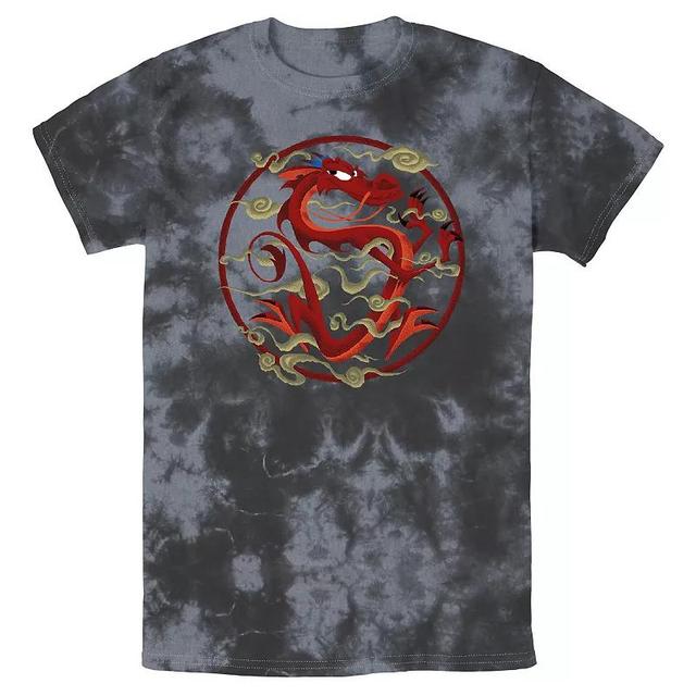 Mens Disney Mulan Mushu Inner Circle Bomabrd Wash Tee Black Grey Product Image