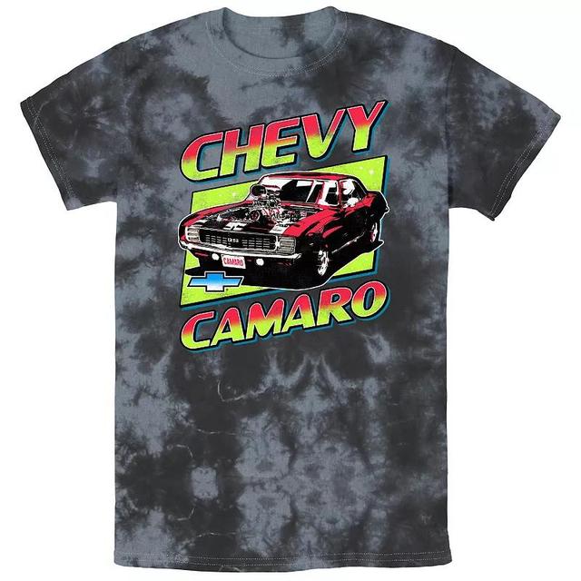 Mens Chevy Camaro Fluorescent Poster Bombard Wash Graphic Tee Black Grey Product Image