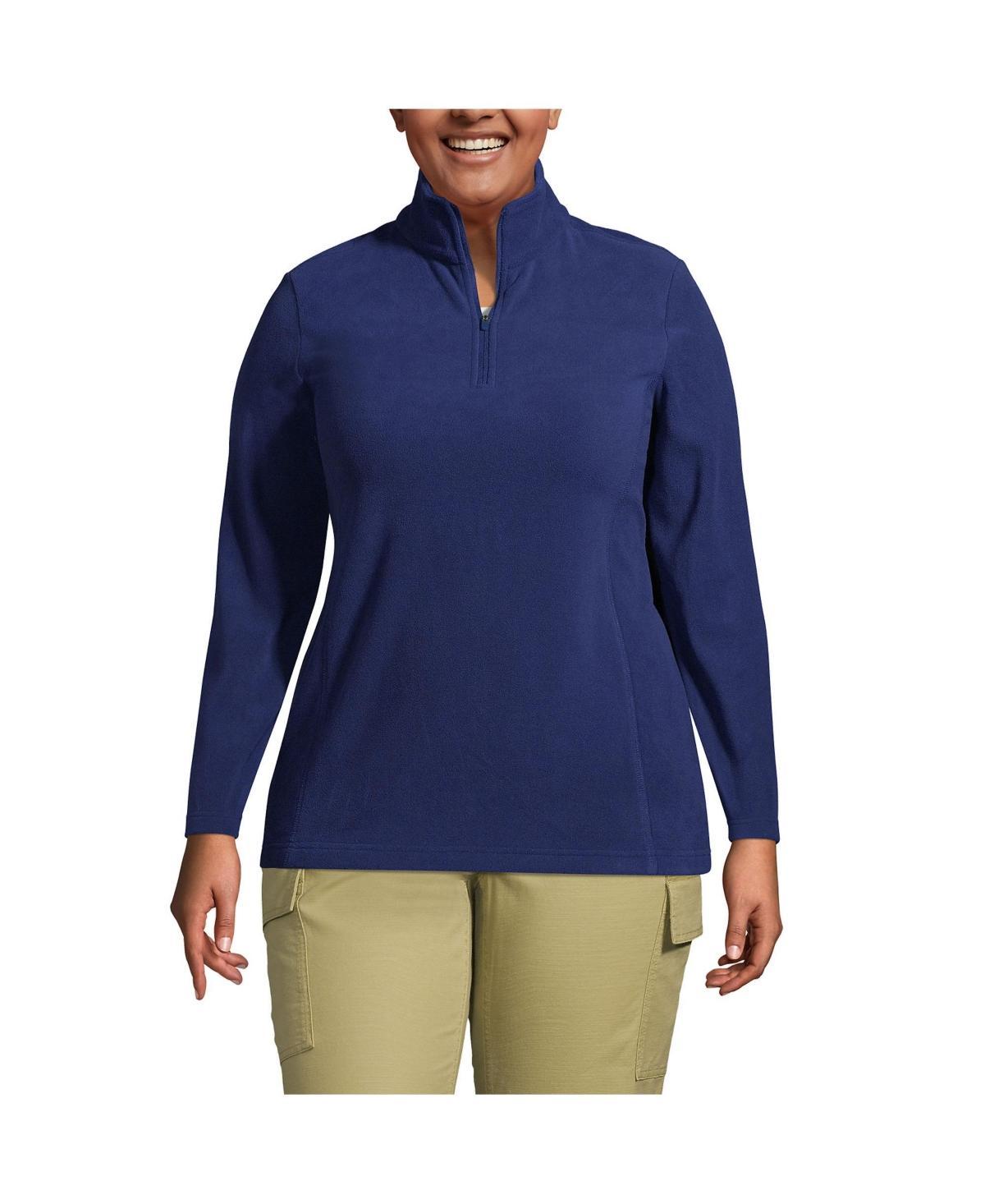 Womens Lands End Quarter-Zip Fleece Pullover Product Image