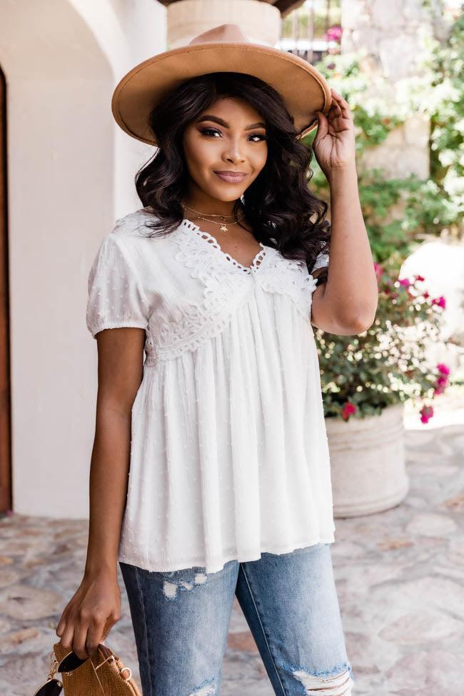 Boardwalk Beauty Lace Ivory Blouse FINAL SALE Product Image