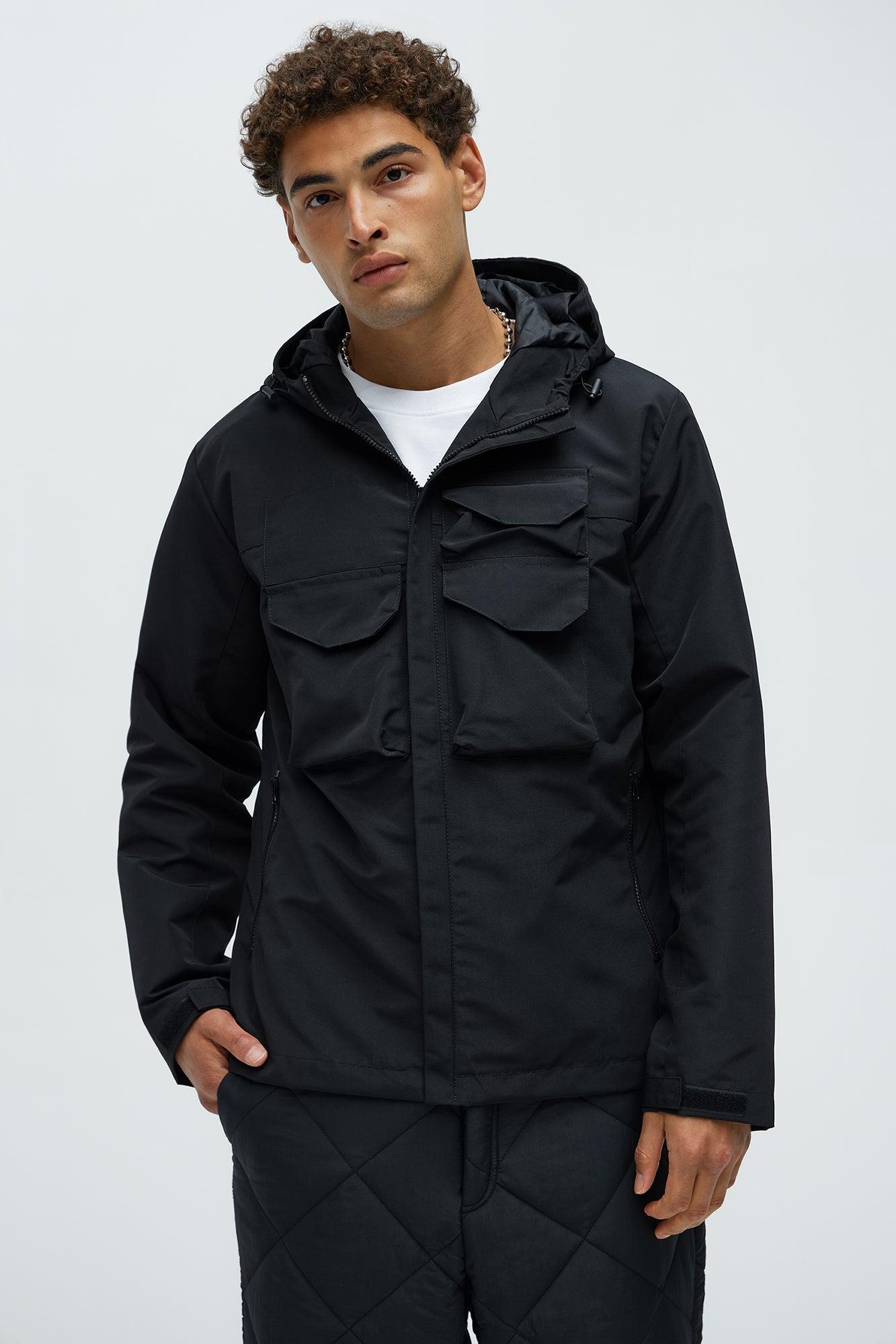 Centered 4 Pocket Anorak Jacket - Black product image