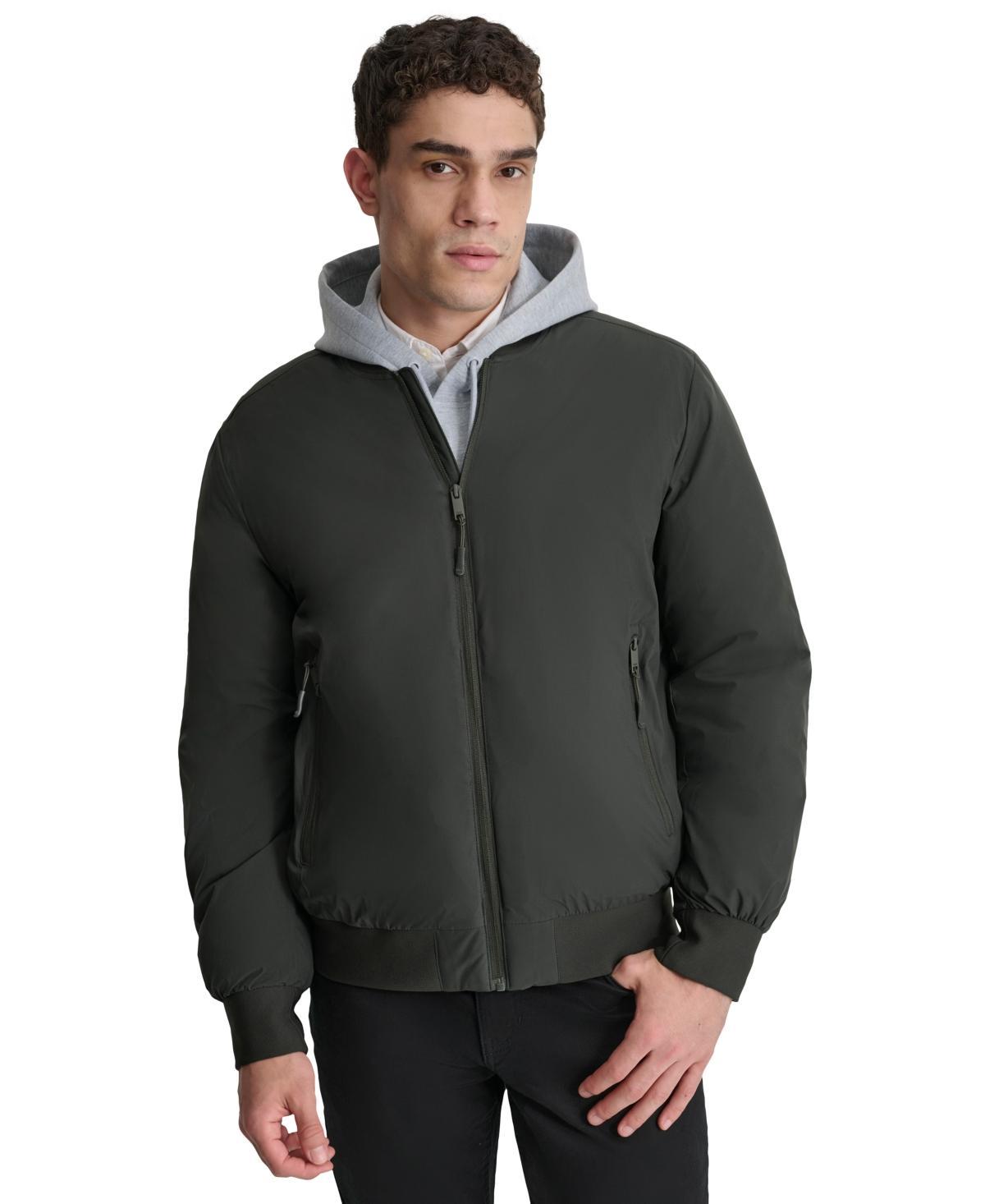 Dkny Mens Stretch Zip-Front Zip-Pocket Bomber Jacket Product Image