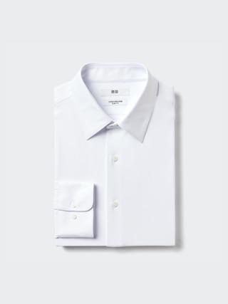 Mens Super Non-Iron Jersey Slim-Fit Shirt White Large UNIQLO US Product Image