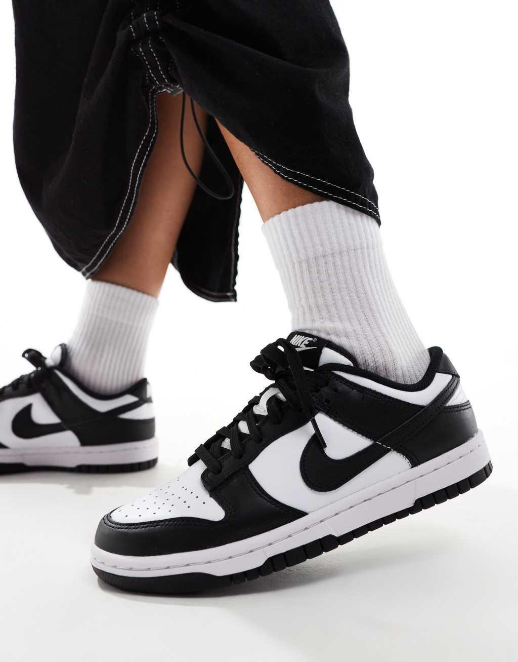 Nike Dunk Low panda sneakers in black and white Product Image