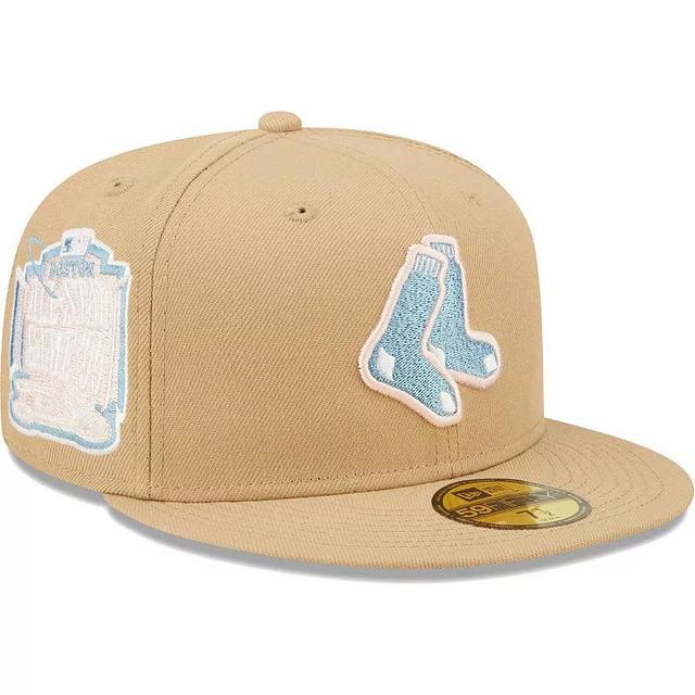 Mens New Era Tan Boston Red Sox 1999 MLB All-Star Game Sky Blue Undervisor 59FIFTY Fitted Hat Product Image