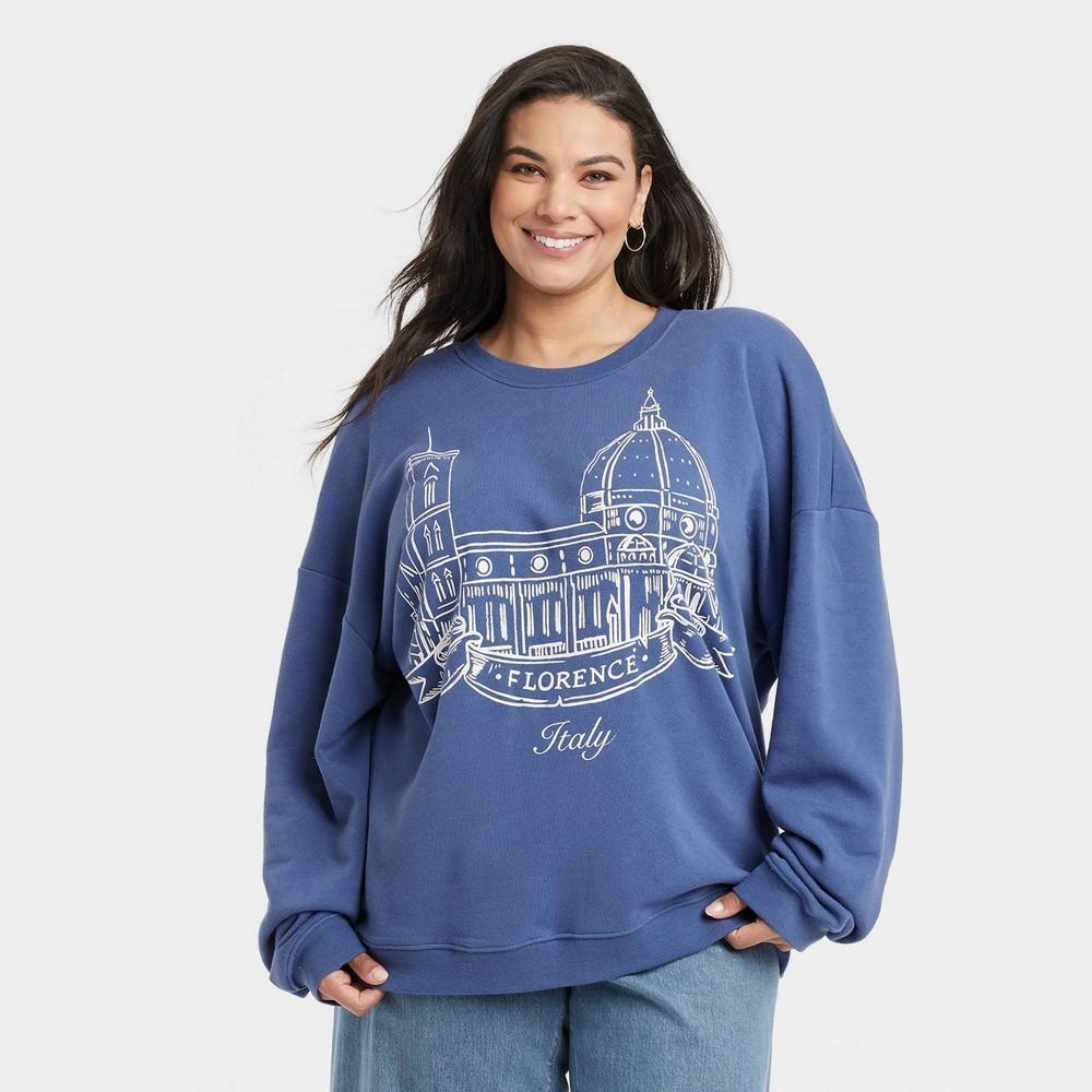 Womens Florence Italy Graphic Sweatshirt - Blue Product Image