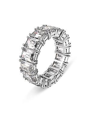 Womens Matrix Rhodium-Plated & Crystal Ring Product Image