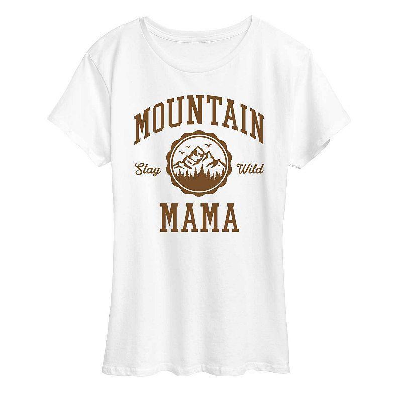 Womens Mountain Mama Graphic Tee White Product Image