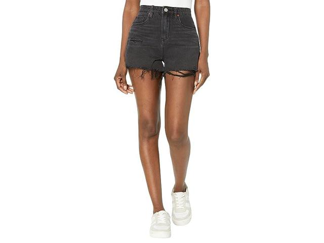 Blank NYC Reeve High-Rise Five-Pocket Shorts with Destructed Hem in Living Life (Living Life) Women's Shorts Product Image