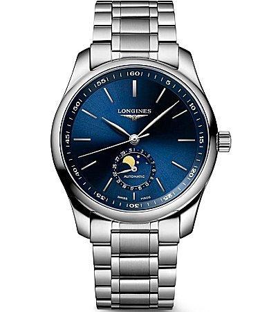 Longines Mens Master Collection Automatic Stainless Steel Bracelet Blue Dial 40mm Watch Product Image